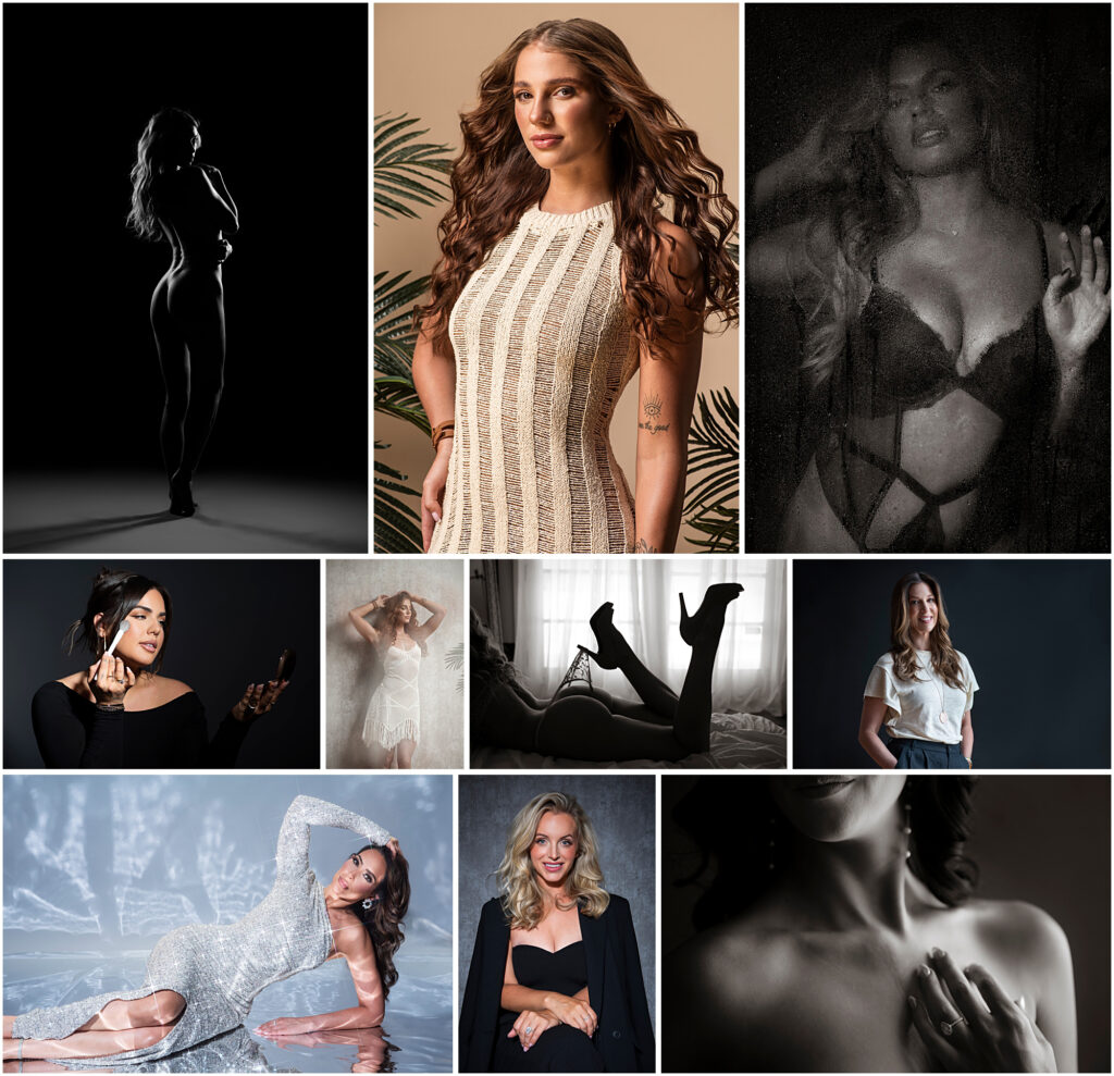 beauty, boudoir and branding portfolio collage